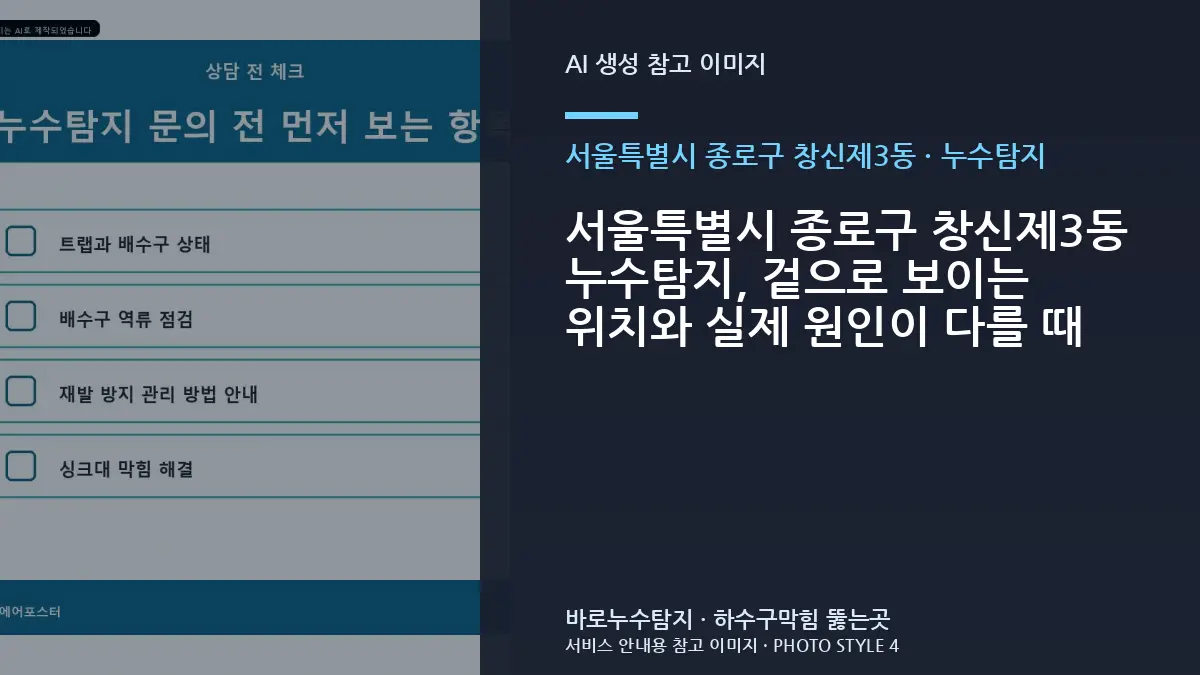 서울특별시 종로구 창신제3동 누수탐지, 겉으로 보이는 위치와 실제 원인이 다를 때