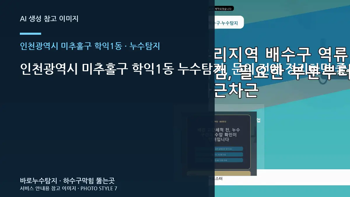 인천광역시 미추홀구 학익1동 누수탐지, 문의 전에 정리하면 좋은 네 가지 정보
