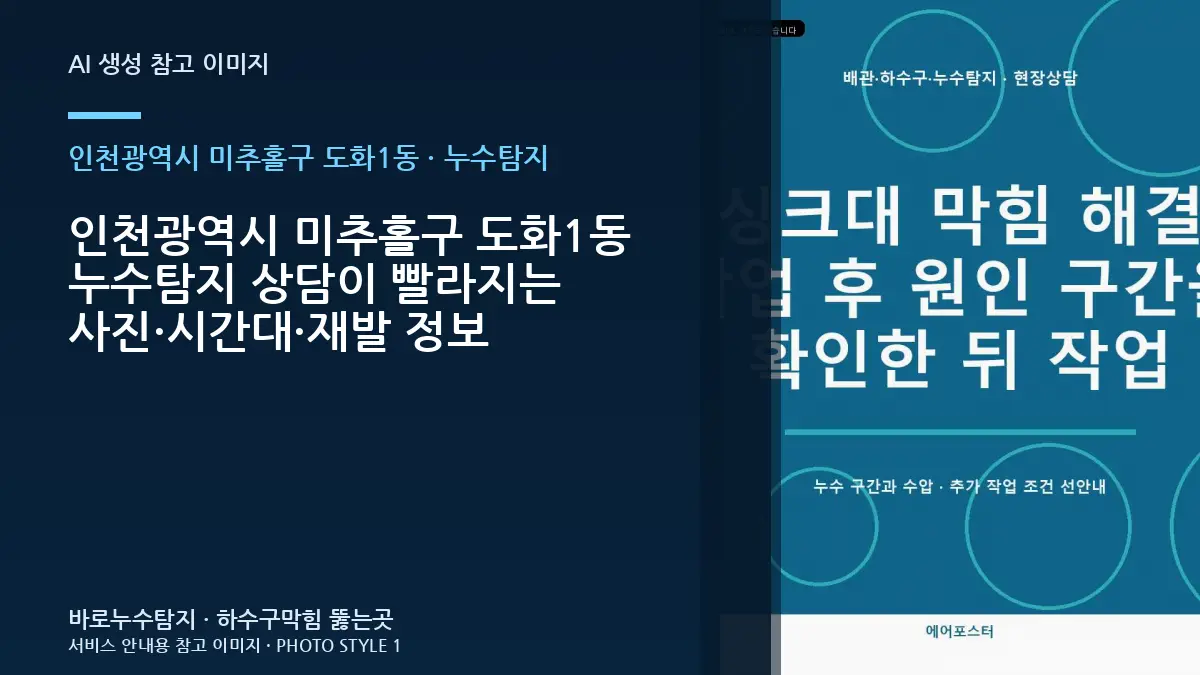 인천광역시 미추홀구 도화1동 누수탐지 상담이 빨라지는 사진·시간대·재발 정보