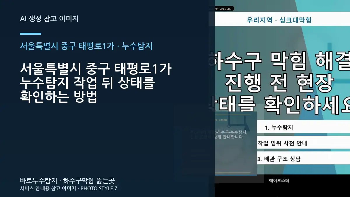 서울특별시 중구 태평로1가 누수탐지 작업 뒤 상태를 확인하는 방법