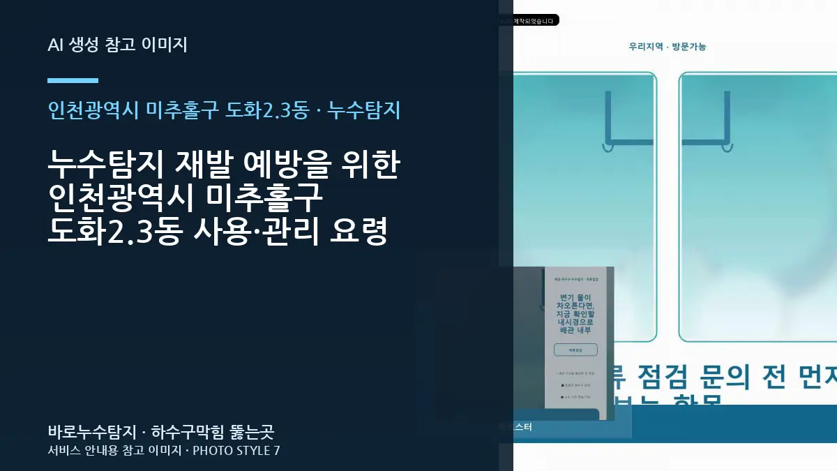 누수탐지 재발 예방을 위한 인천광역시 미추홀구 도화2.3동 사용·관리 요령