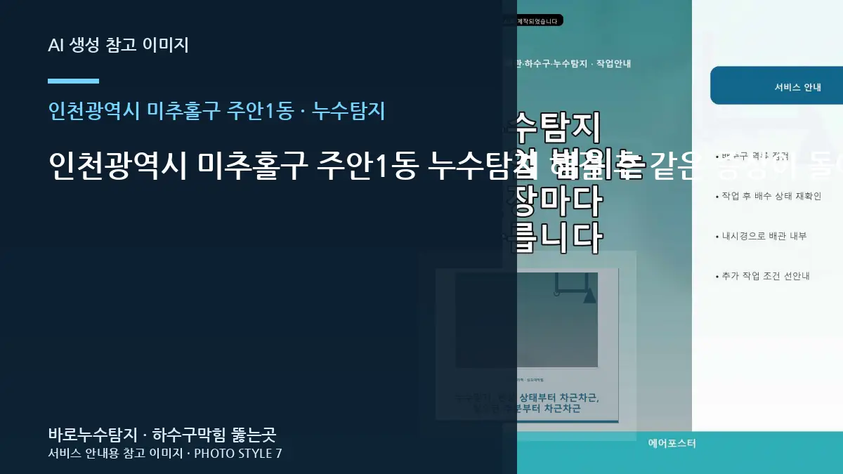 인천광역시 미추홀구 주안1동 누수탐지 해결 후 같은 증상이 돌아오는지 확인하는 법