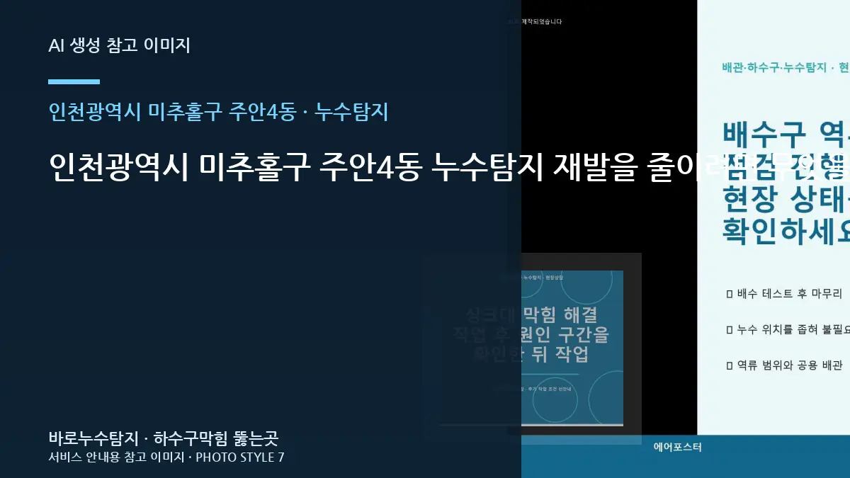 인천광역시 미추홀구 주안4동 누수탐지 재발을 줄이려면 무엇을 기록해야 할까