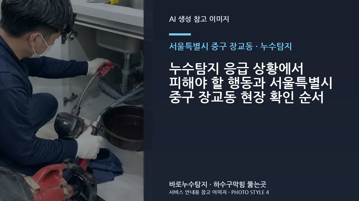 누수탐지 응급 상황에서 피해야 할 행동과 서울특별시 중구 장교동 현장 확인 순서