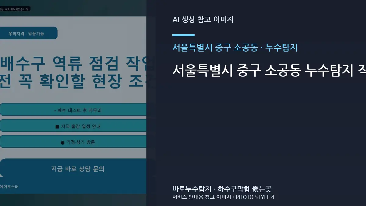 서울특별시 중구 소공동 누수탐지 직접 확인 가능한 범위와 전문가 점검이 필요한 경계