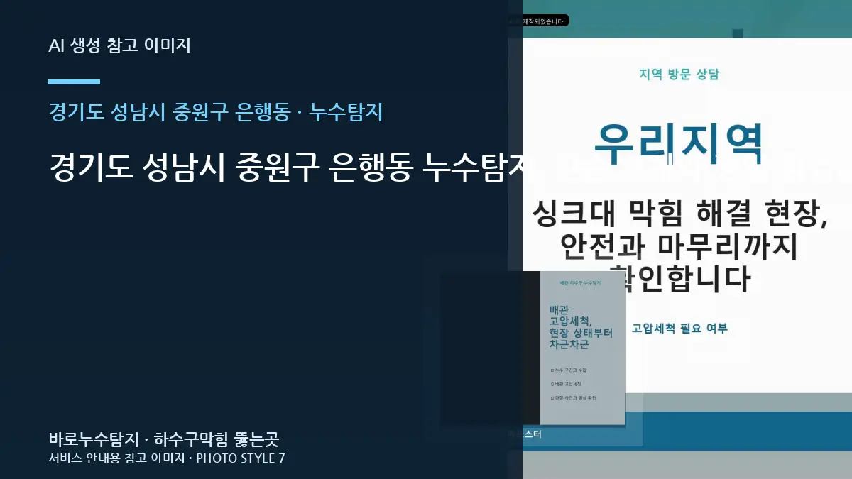 경기도 성남시 중원구 은행동 누수탐지, 단순 조치와 정밀 점검을 나누는 기준
