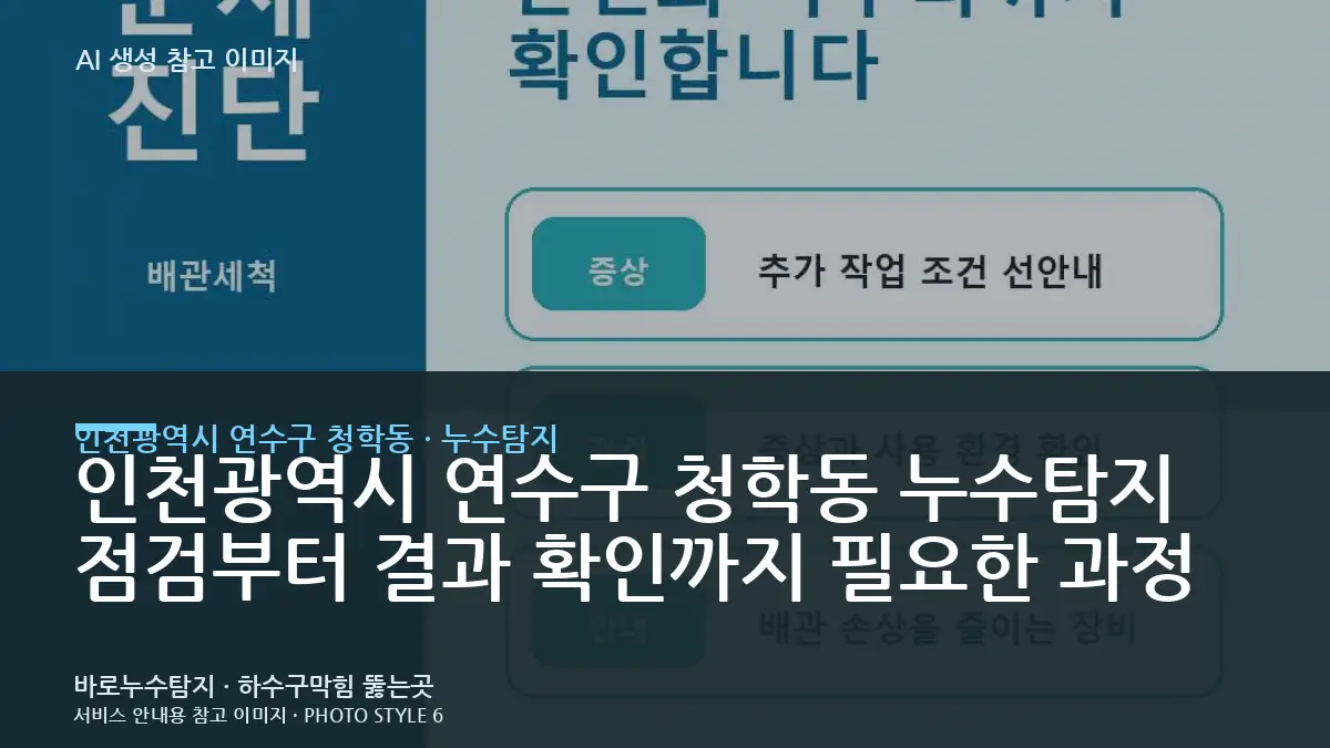 인천광역시 연수구 청학동 누수탐지 점검부터 결과 확인까지 필요한 과정
