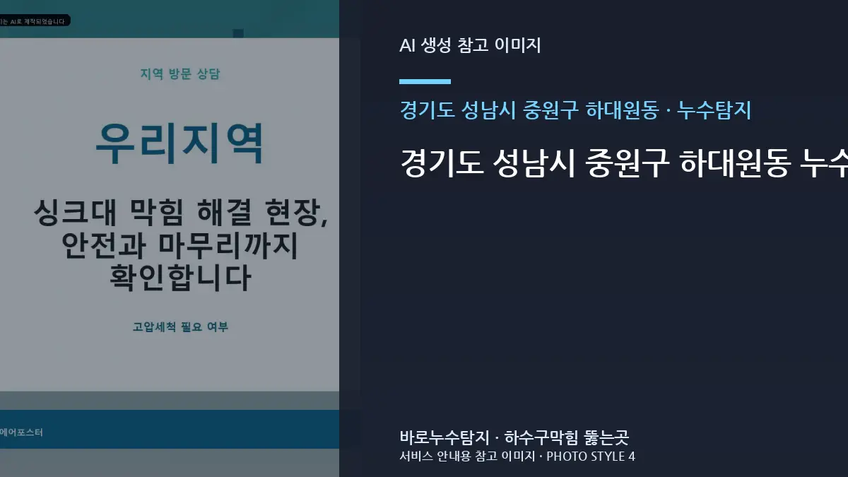 경기도 성남시 중원구 하대원동 누수탐지 견적 전 확인할 배관 깊이·접근성·작업 범위