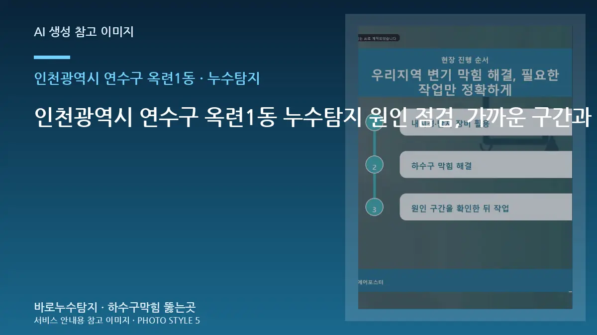 인천광역시 연수구 옥련1동 누수탐지 원인 점검, 가까운 구간과 깊은 구간을 나누는 기준